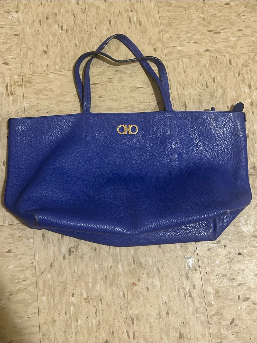 Salvatore Ferragamo Purple Leather Tote with Gold Hardware - Picture 2 of 3